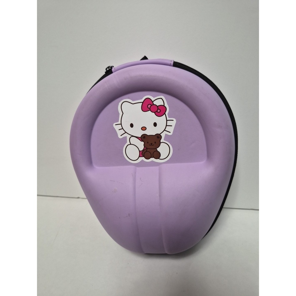 Hello Kitty Hard Case for Headphones Storage Box Purple BLK Zipper Bag Sanrio